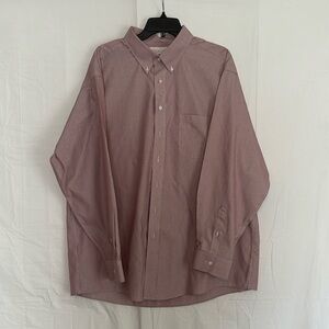 Red & White Striped Button Down Dress Shirt